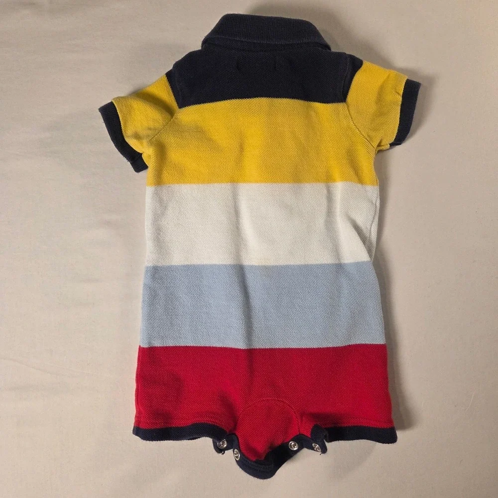 Ralph Lauren Baby Polo Striped Romper One Piece Bodysuit Size 3 Months